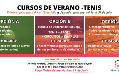 Cursos de Tenis Verano 2020