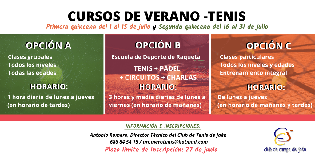 Cursos tenis verano